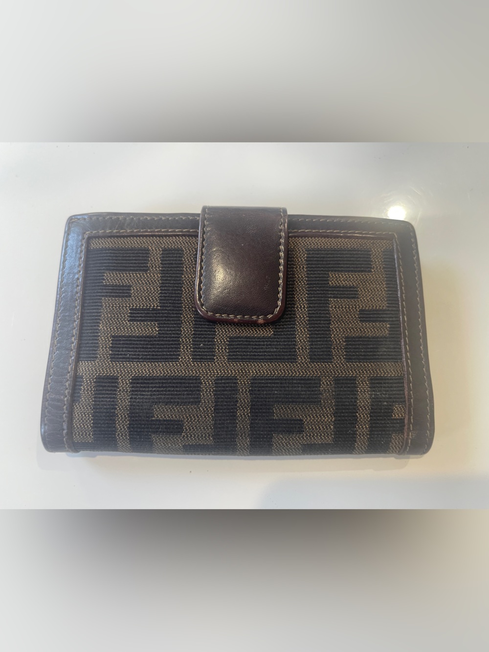 Fendi Zucca Compact Kisslock Wallet